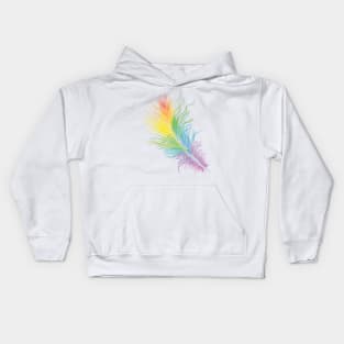 Rainbow Feather-purple Kids Hoodie